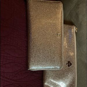 Kate spade wallet and matching cosmetic case
